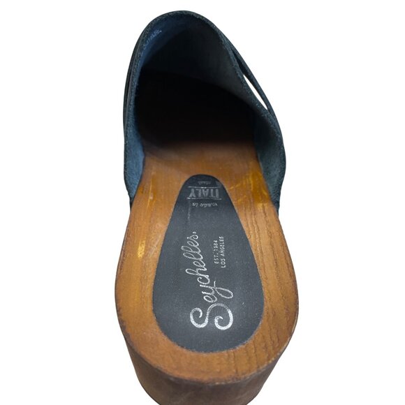 Seychelles Womens Black Leather Studded sandals mules size 9 SKU 8388 - Picture 9 of 12